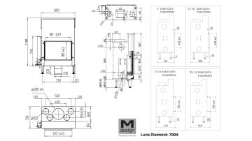Каминная топка Луна 700 H Даймонд / Luna 700 H Diamond