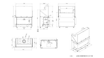 Каминная топка Луна 1100 CR/CL Даймонд / Luna 1100 CR/CL Diamond
