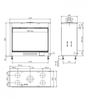 Газовый камин True Vision 1150 DV / Тру Вижен 1150 DV gas