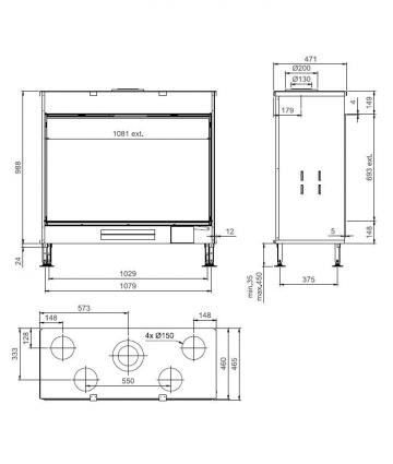 Газовый камин Тру Вижн 1150 V / True Vision 1150 V gas