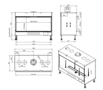 Газовый камин Тру Вижн 1300 H / True Vision 1300 H gas