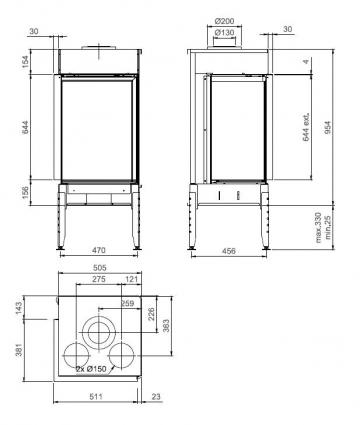 Газовый камин True Vision 550 CR/CL / Тру Вижен 550 CR/CL gas
