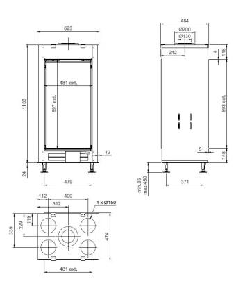 Газовый камин Тру Вижен 550 DV / True Vision 550 DV gas