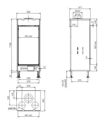 Газовый камин Тру Вижн 550 V / True Vision 550 V gas