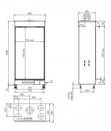 Газовый камин Тру Вижн 850 VL / True Vision 850 VL gas