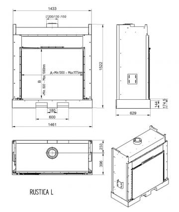 Газовый камин Рустик M (L / XL) / Rustica M (L / XL) gas