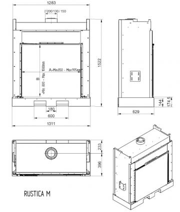 Газовый камин Рустик M (L / XL) / Rustica M (L / XL) gas