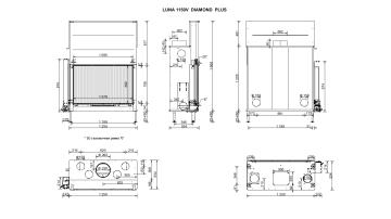 Каминная топка Луна 1150 V Голд+, Даймонд / Luna 1150 V Gold+, Diamond
