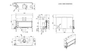 Каминная топка Луна 1300 H Даймонд / Luna 1300 H Diamond