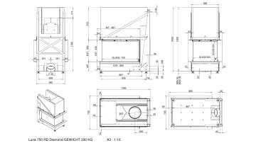 Каминная топка Луна 750 RD Даймонд / Luna 750 RD Diamond