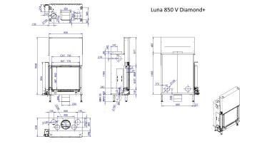 Каминная топка Луна 850 V Даймонд / Luna 850 V Diamond