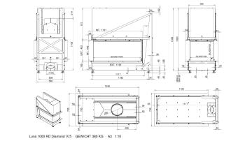 Каминная топка Луна 1000 RD Даймонд / Luna 1000 RD Diamond