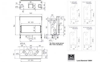 Каминная топка Луна 1300 H Даймонд / Luna 1300 H Diamond